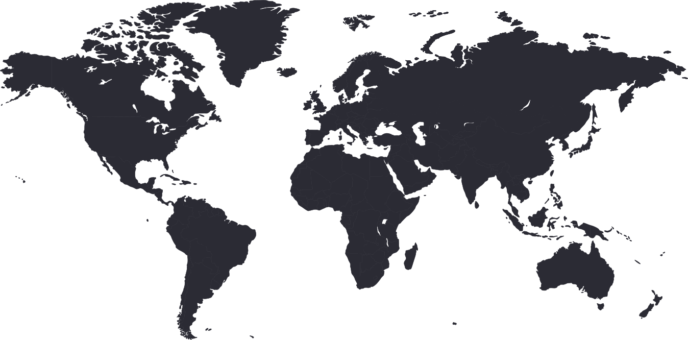 World map highlighting TechDevPro’s international reach and support for startups across the globe.