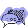 Speaking bubbles icon representing the IT consulting capabilities of the TechDevPro tech team.