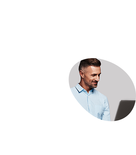 Happy client smiling image.